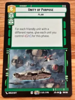 STAR WARS UNLIMITED TCG JTL LEGENDARY CARD: UNITY OF PURPOSE - Image 1