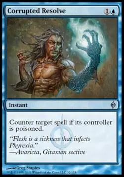 Corrupted Resolve -Foil Medium Play MTG New Phyrexia - Image 1