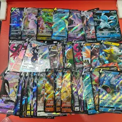Pokemon S-Chinese Card Sword & Shield random eevee V&Vmax Holo Mint 50 cards#2 - Image 1