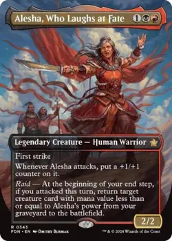 Alesha, Who Laughs at Fate (Borderless) -Foil Near Mint MTG Foundations - Image 1