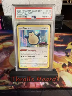 Pokemon TCG Snorlax SWSH068 Vivid Voltage Pre-Release Holo Promo Card Psa 10 - Image 1
