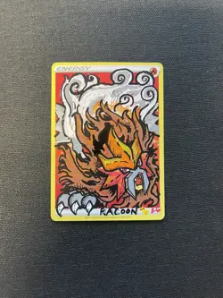 Entei - Pokemon Fire Energy Sketch 1/1 Custom Card By Racoon Chick - Image 1