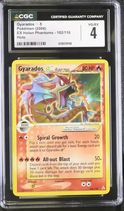 CGC 4 Gyarados Gold Star 2006 EX Holon Phantoms 102/110 Holo Pokemon Card - Image 1