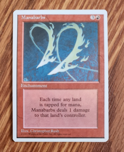 Vintage MTG Manabarbs LP Fourth Edition 212/379 Regular Rare - NM - Image 1