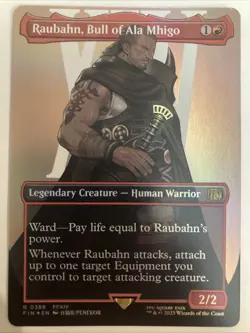 Raubahn, Bull of Ala Mhigo MTG Final Fantasy FOIL Borderless Rare 0388 FFXIV - Image 1