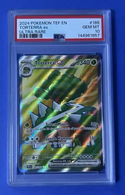 2024 Pokemon TEF EN Torterra ex Ultra Rare #185 PSA 10 GEM MT - Image 1