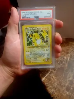 2000 Pokemon Unlimited Gym Challenge #11 Lt. Surge's Raichu Holo PSA 9 Card MINT - Image 1