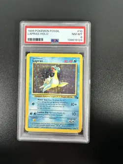 Pokemon TCG Fossil PSA 8 Lapras Holo 1999 - Image 1