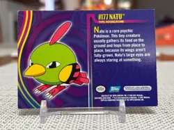 2001 Topps Pokemon Johto Series 1 #177 Natu (Blue Logo) LP - Image 2