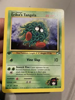 Erika's Tangela 79/132 1st Edition Common Gym Heroes Pokemon NM 2000 WOTC - Image 1