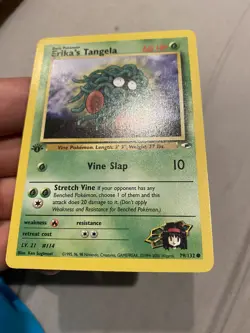 Erika's Tangela 79/132 1st Edition Common Gym Heroes Pokemon NM 2000 WOTC - Image 3