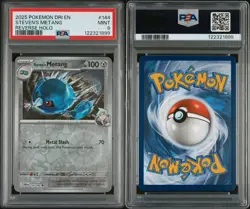 PSA 9: 2025 POKEMON DRI EN-DESTINED RIVALS | REVERSE HOLO STEVEN'S METANG 144 - Image 3