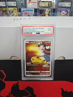 2018 Pokemon JPN SM Promo #270 Red's Pikachu P.M.C.N.T. 20th Anniversary, PSA 9 - Image 1
