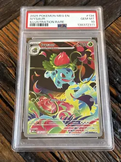 2025 POKEMON MEG EN-MEGA EVOLUTION ILLUSTRATION RARE #134 IVYSAUR PSA 10 - Image 1