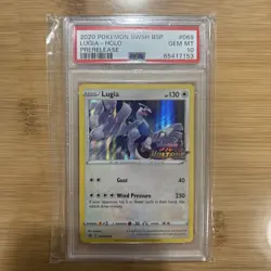 2020 POKEMON SWSH BLACK STAR PROMO PRERELEASE #069 LUGIA-HOLO PSA 10 - Image 1