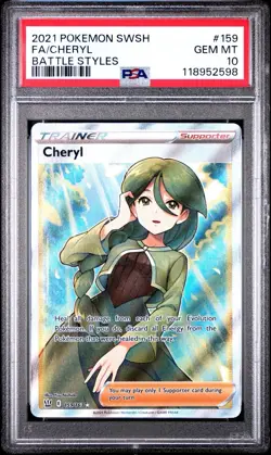 Cheryl 2021 Pokemon Sword & Shield Battle Styles #159 PSA 10 Full Art - Image 1