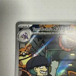 Team Rocket’s Raticate 202/182 Illustration Rare Destined Rivals NM Pokemon TCG - Image 2