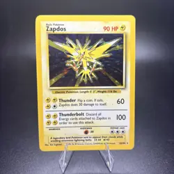 Zapdos 16/102 Holo Rare Pokemon Vintage 1999 Unlimited Base Set MP -g - Image 1