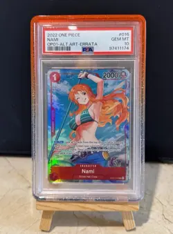 One Piece CCG Nami Alternate Art ERRATA OP01-016 PSA 10 Gem Mint - Image 1