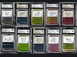 CGC 10 GEM YU NAGABA x Pokemon Card Eevee PROMO & Pikachu 208/S-P FULL SET 10 - Image 1