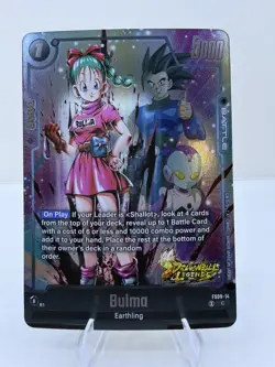 Bulma Silver Foil FS09-14 Dragon Ball Legends Stamp Fusion World Card Game NM - Image 1