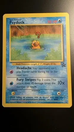 2000 Pokemon Psyduck #20 Black Star Promo Pokemon League - Image 1