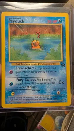 2000 Pokemon Psyduck #20 Black Star Promo Pokemon League - Image 3