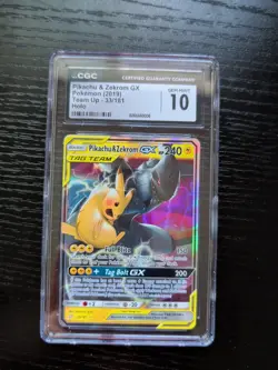 CGC 10 Pikachu & Zekrom GX 33/181 Pokemon Team Up 2019 English - Image 1