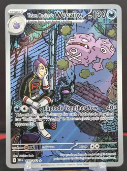 Pokemon Team Rocket's Weezing #199/182 English Destined Rivals Illustration Rare - Image 1