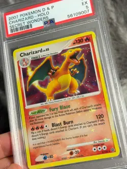2007 Pokemon Diamond & Pearl Secret Wonders #3 Charizard PSA 5 HOLO BLEED - Image 1