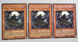 YuGiOh TCG 2 x 1st 1 x Unlimited Soul-Absorbing Bone Tower Rare AST-011 LP - Image 1