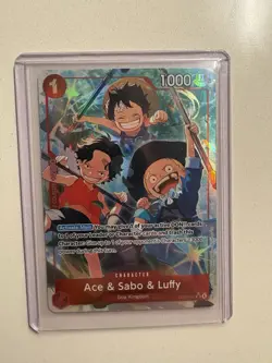 Bandai Ace & Sabo & Luffy Carrying on His Will SR Foil Alt Art OP13-007 Eng - Image 1