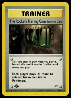 Pokemon Card - The Rocket's Training Gym Gym Heroes 104/132 Rare 1st Edition - Image 1