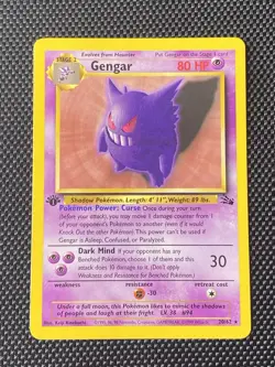 Gengar 20/62 1st Edition Non Holo Fossil Pokemon Card NM - Image 1