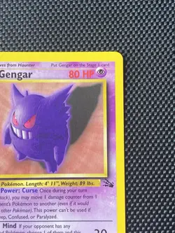 Gengar 20/62 1st Edition Non Holo Fossil Pokemon Card NM - Image 3