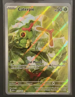 Pokemon TCG Caterpie 172/165 Scarlet & Violet 151 Holo Illustration Rare Card! - Image 1