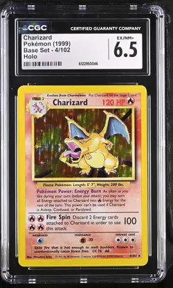 CGC 6.5 Charizard 1999 Base Set 4/102 Holo Pokemon Card - Image 1