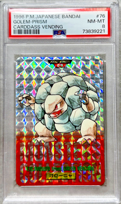 Pokemon Card Japanese Golem Prism PSA 8 NM-Mint Carddass Vending #76 Bandai 1996 - Image 1