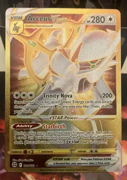 Pokemon Card TCG - Arceus VSTAR 184 Secret Rare Gold Brilliant Stars Near Mint - Image 1