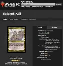 2001 MTG Magic the Gathering Planeshift #106 Eladamri's Call Rare Vintage WOTC - Image 3