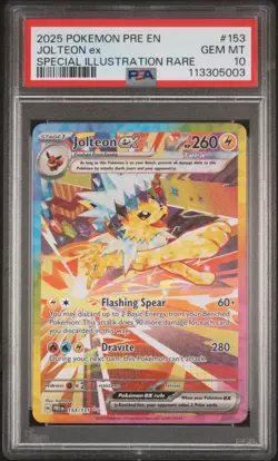 Jolteon Ex Special Illustration Rare Pokemon Prismatic Evolutions 153/131 PSA 10 - Image 1