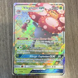 Pokemon Vileplume GX Full Art Ultra Rare Holo Sm-Cosmic Eclipse 4/236 240 HP - Image 1