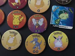 15 X Pokemon Battle Discs Original Kanto Hasbro Battle Coin Stak Tazo Mixed Pika - Image 2