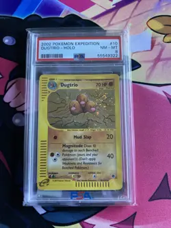 2002 Pokemon Expedition Dugtrio-Halo PSA 8 Amazing swirl 💫 - Image 1