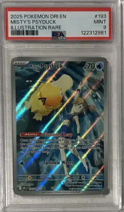 2025 POKEMON DRI EN-DESTINED RIVALS ILLUSTRATION RARE #193 MISTY'S PSYDUCK PSA 9 - Image 1