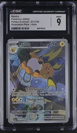 Pokemon Raichu, #211, Paldea Evolved Holo Illustration Rare S&V CGC 9!!! - Image 1