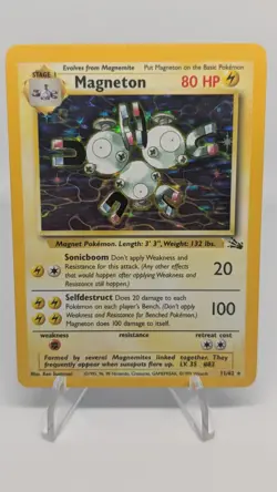Magneton 11/62 Holo Rare Fossil Pokemon Unlimited Holo MP - Image 1
