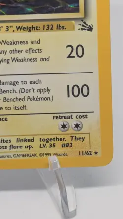 Magneton 11/62 Holo Rare Fossil Pokemon Unlimited Holo MP - Image 4