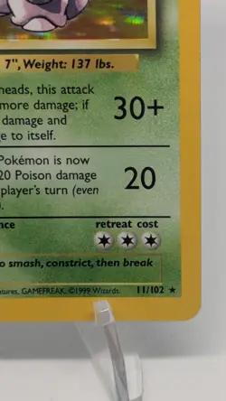 1999 Pokemon Unlimited Nidoking Rare Holo #11/102 Base Set Vintage LP - Image 4