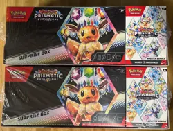 LOT OF 2 Pokemon Scarlet & Violet Prismatic Evolutions Surprise Box w/booster Pk - Image 1